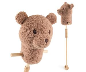 Bieco Cheval à chevaux pour enfants, ours Mika | hobby Horse chevaux | Roues pour chevaux | Bâton pour chevaux | Accessoires pour enfants