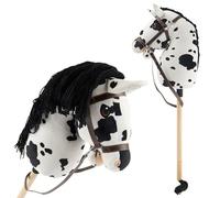 BIECO Cheval Bâton Pie - Taille M, avec Bride | Bâton et Queue Amovibles, pour Saut d'obstacles, Dressage & Jeux | Chevaux Bâtons Hobby Horse
