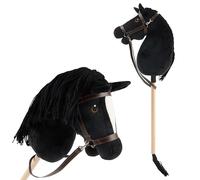 BIECO Cheval Bâton Rappe - Taille M, avec Bride | Bâton et Queue Amovibles, pour Saut d'obstacles, Dressage & Jeu | Chevaux Bâtons