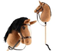 BIECO Cheval Bâton Renard - Taille M, avec Bride | Bâton et Queue Amovibles, pour Saut d'obstacles, Dressage & Jeux | Chevaux Bâtons Hobby Horse