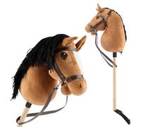 BIECO Cheval Bâton Renard - Taille S, avec Bride | Bâton et Queue Amovibles, pour Saut d'obstacles, Dressage & Jeux | Chevaux Bâtons