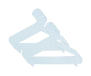 BIECO cintres pour bébé Enfant Hanger cintres en Plastique pour 29,5 cm de Longueur du Meuble de Rangement de Garde-Robe, 16 pièces, Bleu Glacé, étroite, ArtN 90016156