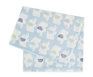 Bieco Couverture Motif Éléphant Bleu 75 x 90 cm