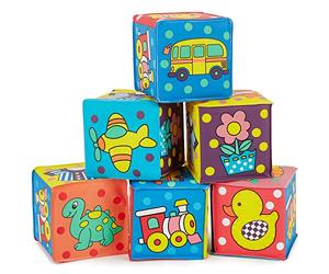 BIECO Cube Bebe Set | Pack de 6 | Cube a Empiler Bebe | Cube Dactivité Bebe | Jeux Bebe Cube Eveil Bébé Jeu Montessori Bebe Jeux Bébé Cubes à Empiler Enfant Cubes Empilables Bebe Cube Sensoriel Bebe