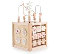 BIECO Cube d'activités Motricité Biche Ella XXL Bois Durable FSC® | Cube Jouet Bébé | Cube d'éveil dès 1 an Centre d'activités Montessori