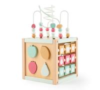 Bieco Cube de motricité en bois durable FSC®, motif « Berrry », jouet Montessori pour bébé à partir de 1 an