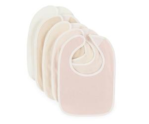 Bieco Ella Lot de 5 bavoirs imperméables en tissu éponge avec fermeture Velcro pour nouveau-né et bébé Rose
