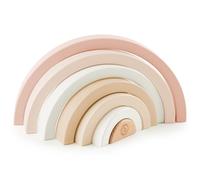 Bieco Ella - Tour empilable en bois pour enfants - Décoration de jeu Montessori arc-en-ciel - À partir de 1 an