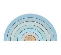 BIECO Giocattolo motorizzato per Bambini, Arcobaleno in Legno, mattoncini Arcobaleno in Legno blu, Puzzle in Legno Arcobaleno, Gioco a incastro in Legno, Giocattolo per motorie a Partire da 1 Anno