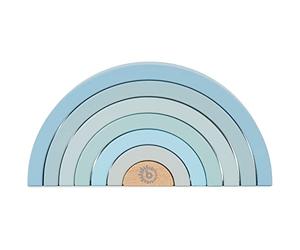 BIECO Giocattolo motorizzato per Bambini, Arcobaleno in Legno, mattoncini Arcobaleno in Legno blu, Puzzle in Legno Arcobaleno, Gioco a incastro in Legno, Giocattolo per motorie a Partire da 1 Anno