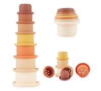 Bieco Silocone tour à empiler "Chocolate Bliss" sans BPA | tasse a empiler bebe | tour empilable bebe jeux à empiler cubes empilables bebe cube empilable bébé cube a empiler bebe jeux forme bebe