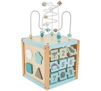 BIECO Grand Cube d'activité bébé XXL Scandi-Chic - Table activite Bebe 1 an Bois - Jeux Cube de motricité
