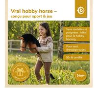 Bieco Hobby Horse Cheval bâton Renard - Taille S, avec bride | bâton et queue amovibles, pour saut d obstacles, dressage et jeu |