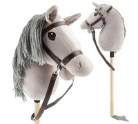 Bieco Hobby Horse Cheval de bataille taille S avec mors | Bâton et queue amovibles pour saut d'obstacles, dressage et jeu | Chevaux Hobby Horse
