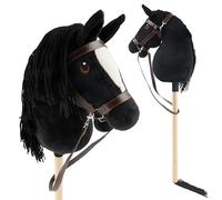 Bieco Hobby Horse Rappe de cheval de bataille S avec mors | Bâton et queue amovibles pour saut d'obstacles, dressage et jeu | Chevaux Hobby Horse