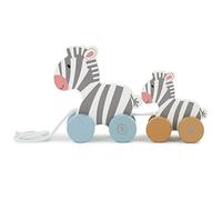 Bieco Jouet à Tirer en Bois - Mignon Animal Zèbre pour Bébé à partir de 1 An - Famille de Zèbre