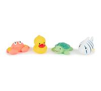 Bieco Jouet de Bain bébé | Set de 4 Jeux d'eau pour Le Bain | Jouet de Baignoire dès 1 an | Jouets Animaux colorés pour Le Bain des bébés | Jouets de Bain pour Enfants | Baby Bath Toys