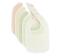 Bieco Lot de 5 Bavoirs en Coton Fin pour Nouveau-né - Tissu Éponge Imperméable avec Fermeture Velcro - Vert, Fine, Taille Unique