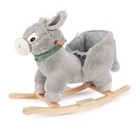 Bieco - Luca Fauteuil à bascule en peluche, armature en bois, ceinture de sécurité et dossier, 9 m+, gris - 74000421 - version allemande