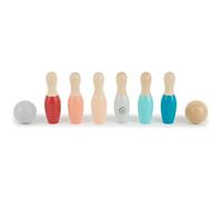 Bieco Mini jeu de quilles en bois pour enfant - 8 pièces - Jeu de bowling - Jouet d'extérieur - Jeux d'extérieur pour enfants - Cône pour adultes - Jeu de jardin