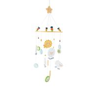Bieco Mobile bébé 3D en bois Mouton Betty, jaune, 23 x 23 x 60 cm, dès la naissance, pour lit, table à langer, berceau