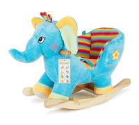 Bieco Peluche Animal à Bascule Éléphant | Cheval a Bascule Bebe 1 an | Cheval à Bascule Animal a Bascule Bebe Animaux a Bascule Enfant Cheval Bascule Bois Grand Cheval à Bascule Monter