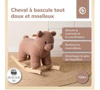 Bieco Animal bascule en peluche - Ours Mika - 68 cm - Chaise à bascule pour enfant avec ceinture de sécurité