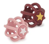 Bieco Rosy Sky Lot de 2 balles de dentition et de préhension en silicone pour bébé