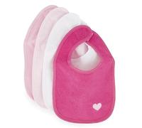 BIECO Set de 4 Bavoirs Pratiques pour Bébé Rose Vif