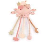 Bieco Silicone Activity Planet Dreamy Rose | Jouet UFO Montessori pour bébé en silicone | Jouet à cordon en silicone à partir de 1 an | Montessori Bébé