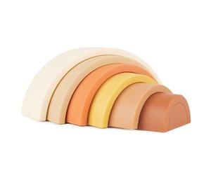 Bieco Silicone Cubes Empilables 'Chocolate Bliss' - Arc-en-ciel Pyramides Bébé Jouet Sensoriel 6 Mois