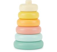 Bieco Silicone Stacking Tower Tropical Vibes anneaux à empiler 12 m+ 6 pcs
