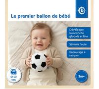 Bieco Softball ballon de foot avec hochet | Ø 10 cm | balle en tissu pour bébé | balle en peluche douce | petit ballon à saisir |