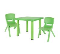 Bieco Table enfant avec 2 chaises | Pour intérieur et extérieur | Ensemble table et chaises empilable et anti-basculement | Table