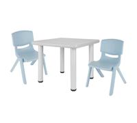 Bieco table enfant avec 2 chaises | Pour intérieur et extérieur | Ensemble table et chaises empilables et anti-basculement | Table
