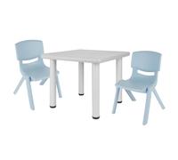Bieco Table pour Enfant Avec 2 Chaises Empilables - Pour l'Intérieur et l'Extérieur - Anti-basculement - Pour Bricolage et Peinture