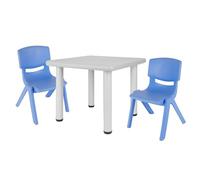 Bieco Table pour enfant avec 2 chaises, pour l'intérieur et l'extérieur, empilable et anti-basculement, table de bricolage et de chaise pour enfants