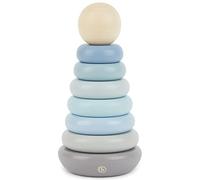 Bieco Tour empilable en bois pour bébé - 19 cm - Jouet arc-en-ciel en bois à partir de 1 an