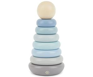 Bieco Tour empilable en bois pour bébé - 19 cm - Jouet arc-en-ciel en bois à partir de 1 an