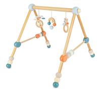 Bieco Trapèze de Jeu en Bois Arche Bébé avec Figurines & Boules - Centre d’Activités Baby Gym