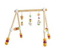 Bieco Trapèze de jeu mouton | Arche de jeu pour bébés avec figurines, hochets et boules | Arche de jeu en bois pour bébés | Trapèze de jeu en bois