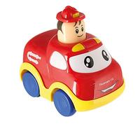 Bieco Voiture de pompier à partir de 1 an - Voiture bébé - Drück und Los Flitzer - Jouet à remonter - Voiture Press and Go à presser - Voiture de pompier - Voiture de pompier pour enfant