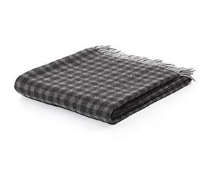 Biederlack Britta Plaid en Pure Laine 130 x 170 cm Vichy-Flow Anthracite/Gris