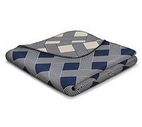 Biederlack Espace Cadre Couvre-lit, mélange de Coton, Bleu, Simple