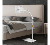 BIEGEN Support de Livre sur Pied Support Livre Ergonomique Support Tablette Rotatif à 180° Hauteur Réglable de 55 À 100 cm Mains Libres Pupitre de Lecture Off White