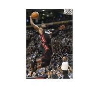 biegzc Impression sur toile signée Dwyane Wade Miami Heat En Édition Limitée + Autographe CERT Décoration de chambre à coucher, bureau, chambre à coucher, cadeau 30 x 45 cm