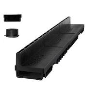 Bielbet Caniveau de Drainage Plat pour Tuyau KG 6m Set Noir