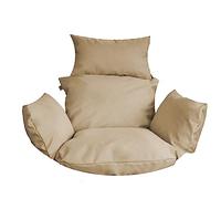 Bielik Coussin pour Fauteuil Suspendu, Coussin de Jardin, Coussin pour balançoire Suspendue, Coussin de siège pour Panier Suspendu, Feuilles Vertes (Beige)