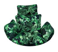 Bielik Coussin pour Fauteuil Suspendu, Coussin de Jardin, Coussin pour balançoire Suspendue, Coussin de siège pour Panier Suspendu, Feuilles Vertes (Noir + Feuilles Vertes)