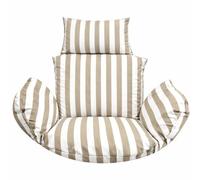 Bielik Coussin pour Fauteuil Suspendu - Coussin de Jardin pour balançoire, Panier Suspendu - Coussin de siège Confortable (Rayures Jaunes)